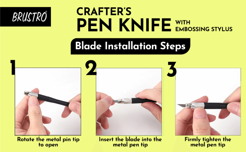 Brustro Crafter Pen Knife with Embossing Stylus 8 Blade refills included - Image 3