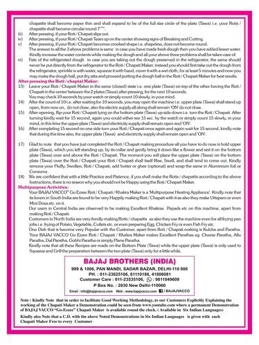 BAJAJ VACCO Go-Ezzee Chapati/Roti/Khakhra Maker C-02 Wattage 900, Stainless Steel, Black, 900w - Image 3