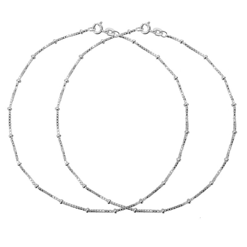 Parnika MJ 925 Beautiful Silver Payal Anklets In Pure 92.5 Sterling Silver For Women & Girls | With Certificate Of Authenticity | Pure Chandi Payal | Gift For Her |(Box - Pair) - Image 2