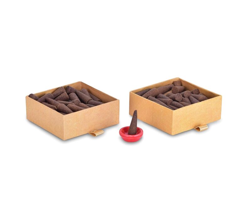 PHOOL LUXURY INCENSE Good Vibes Pack Of 80 Natural Dhoop Cones | Indian Rose & White Cedar | Special Pack Of 80 Dhoop Cones For Pooja - 500 Gms | Sulphur & Charcoal Free - Image 5