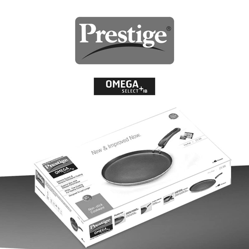 Prestige Omega Select Plus 27.5cm Non-Stick Omni Tawa |Induction Base |Gas & Induction Compatible| Metal Spoon Friendly | Sturdy Handles - Image 2