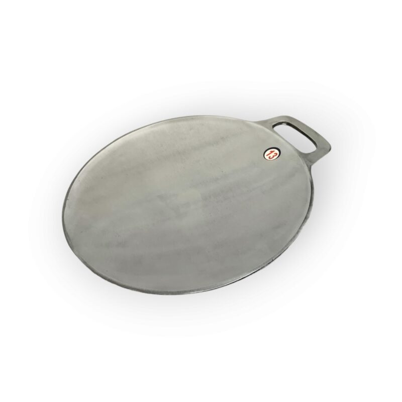 Trishav Indolium Dosa Kallu | Indolium Polished Dosa Tawa - Single Handle Dosa kal - 13Inch - Silver - Image 5