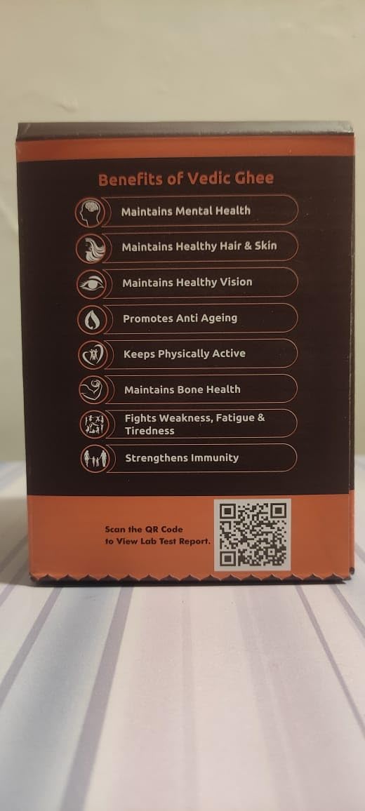 Vedic Ghee Premium A2 Gir Cow Cultured Desi Ghee from Kesariya Farm | Vedic Bilona Two Way Churned | Indian Gir Cow Ghee, Pure A2 Ghee, Natural & Healthy, Non-GMO | Lab Certified (1L) - Image 2