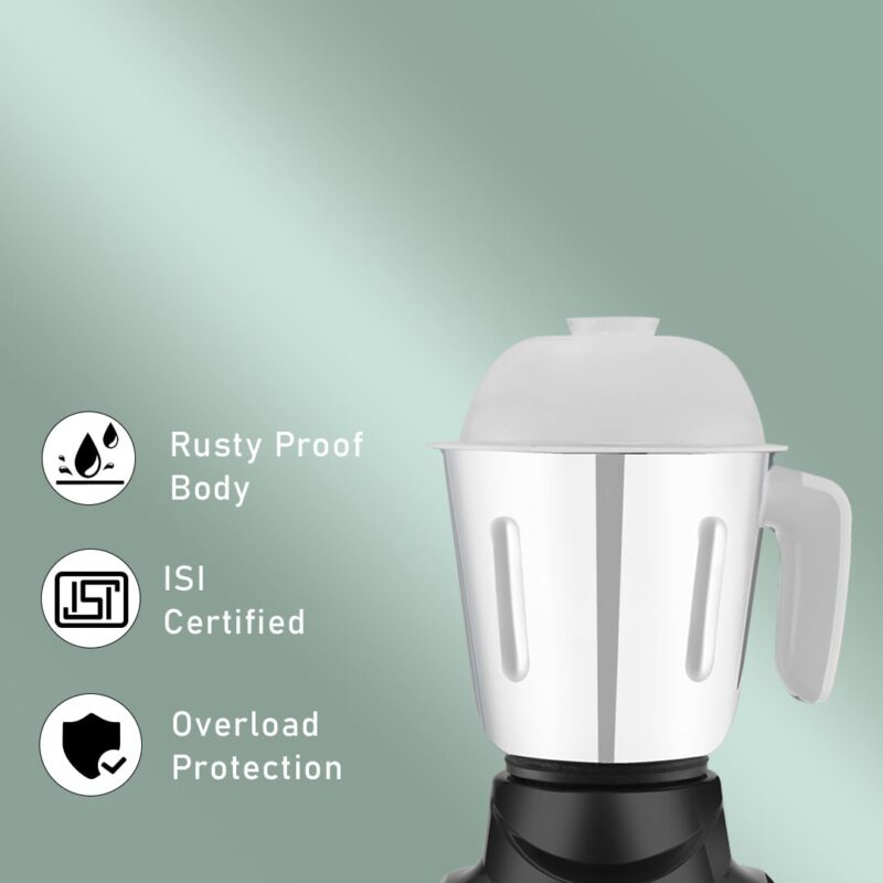 Jaia Stylie 550 Watt 3 Jar Mixer Grinder with 3 Speed Control and 1000 Watt Dry Non-Stick soleplate Iron Super Combo (Red & White,1 Year Warranty) - Image 3