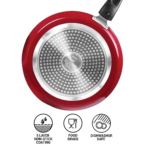 Milton Pro Cook Kitchen Jewel Set of 3 (Fry pan 24 cm/1.6 litres; Kadhai 24 cm/2.5 litres with Glass lid & Tawa 25 cm), Maroon | Induction Safe | Dishwasher Safe | Hot Plate | Flame Safe | Non-Stick - Image 5