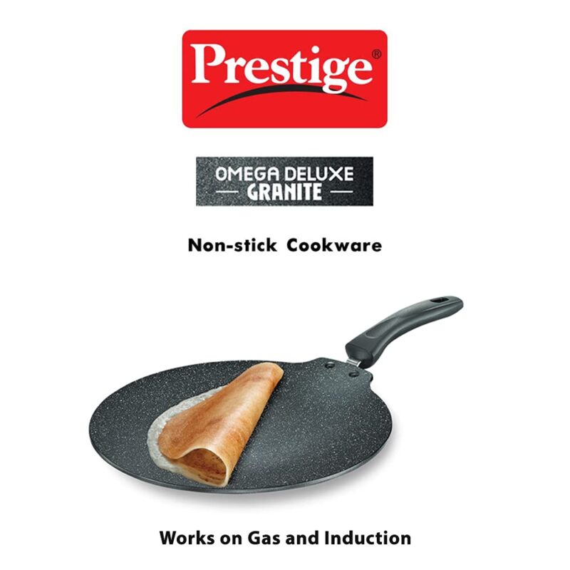 Prestige Omega Deluxe Granite 30cm Non-Stick Dosa Tawa|Scratch and Abrasion Resistant |Gas & Induction Compatible|2 Years Warranty - Image 4