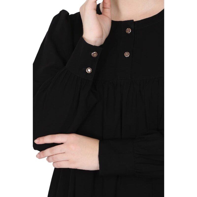 BT - Being Traditional Women’s Pleated Abaya Made in Nida Matte Fabric with Cuff Sleeves (3XL, Black) - Image 3