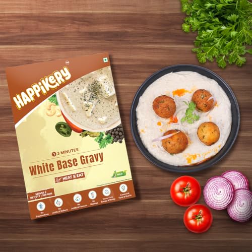 Happikery All Purpose White Cashew Masala Gravy Base 1Kg (Veg Mix, Upto 5-7 Servings) | Ready to Cook Gravy Paste with Blended Spices| No Preservatives or Artificial Colors|Indian and Mughlai Delicacies | Ready in 3 min - Image 4
