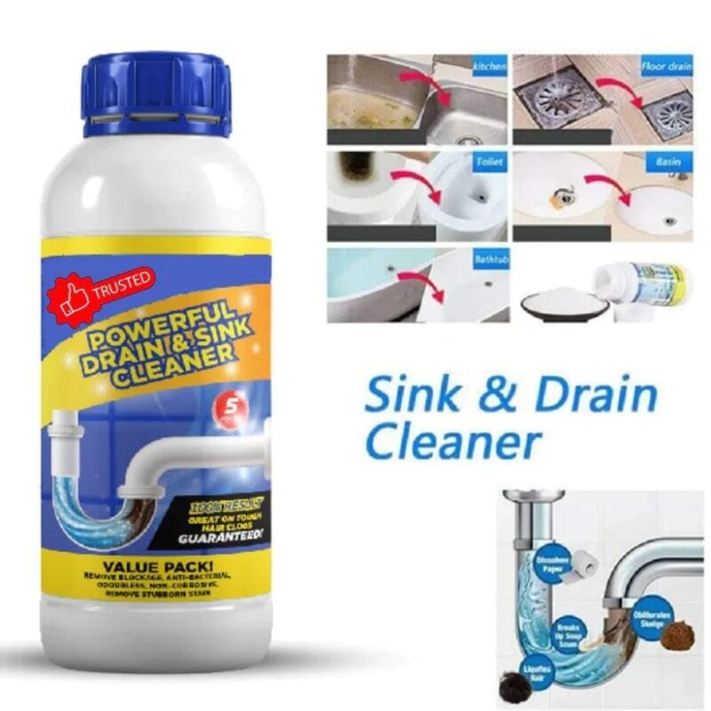 SAKSAA Powerful Drain Blockage Automatic Toilet Cleaner Sink Cleaner Powder, Drain Cleaner & Clog, Blockage Cleaner, Unclogs and Pack, Sink opner [Pack of 1] - Image 6