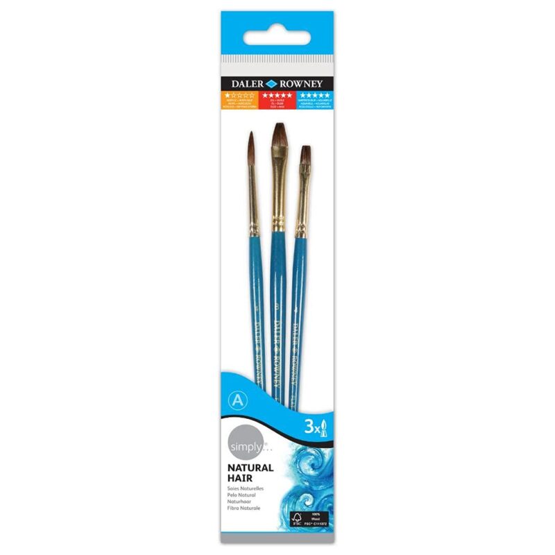 Daler-Rowney Simply Short Handle Watercolour Brush Set