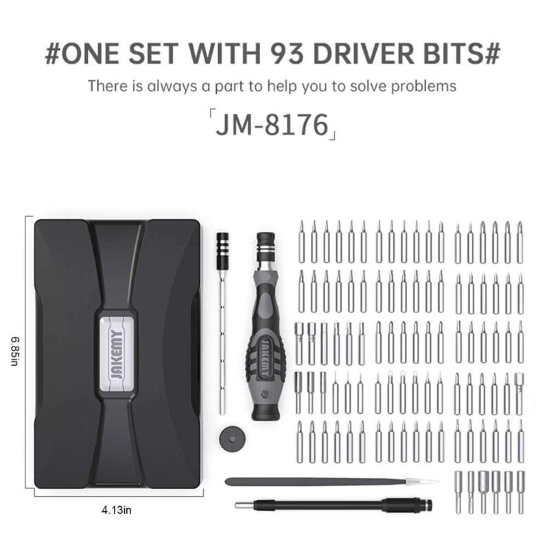 INICIO 106 in 1 Precision Screwdriver Set Long Alloy CRV Bits Repair Tool Magnetic Driver Kit With Flexible Shaft Double Layer For Repair of Electronics Phone Tablet PC Laptops - Grey - Image 6