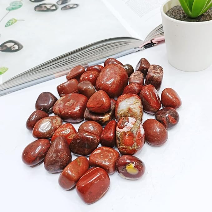 Vastu Vardan Crystal Red Jesper Tumble Stone |50 gm Tumbled Gemstones | Reiki Healing Stones | Home Decor Pebbles | Aquarium Gravel | Garden & Table Decor - Image 6