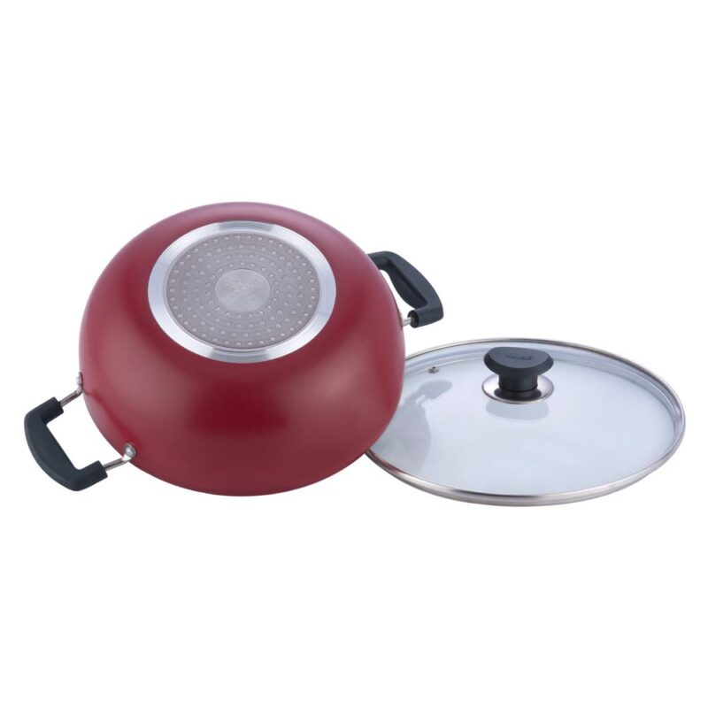 Vinod Cookware Zest Non-Stick Induction Friendly Deep Kadai with Lid, 4.1 Litres - Image 4