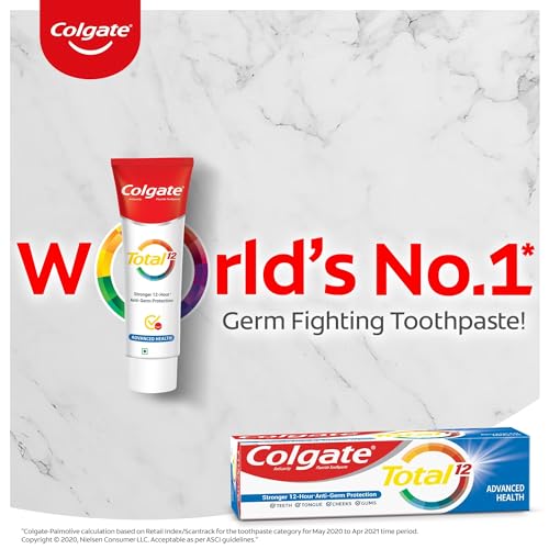 Colgate Total 300gm (2 x 150gm) Advanced Health Antibacterial Toothpaste, Tooth Paste with 12-Hour Anti-Germ Protection, Whole Mouth Health, World's No. 1* Germ-fighting Toothpaste (Combo Pack Offer) - Image 5
