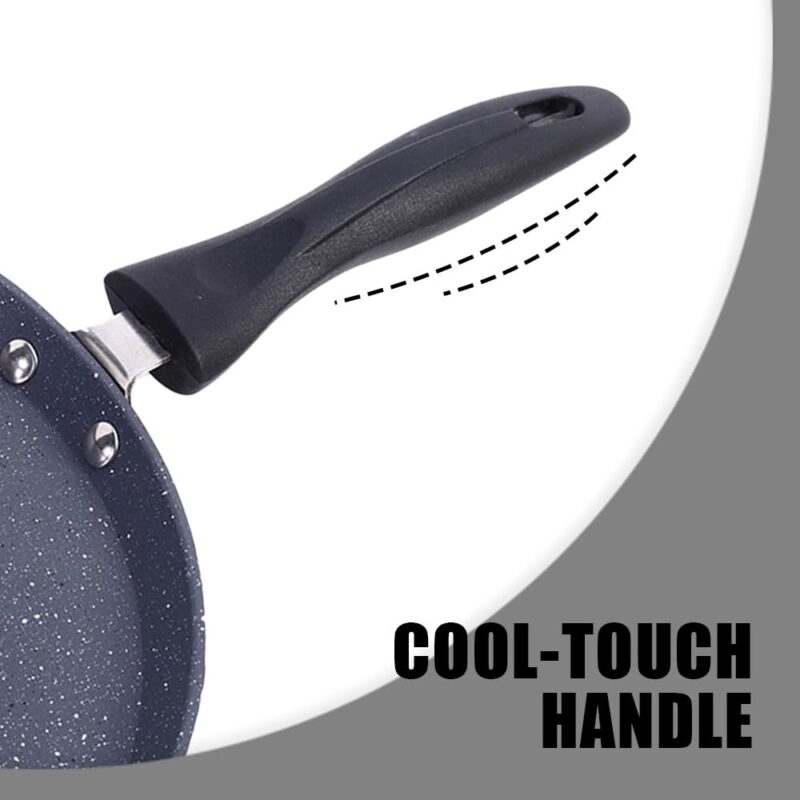 Wonderchef Duralite Die-cast 28 cm Dosa Tawa | 5 Layer Healthy Duramax Non-Stick Coating | Soft Touch Handle | Pure Grade Aluminium | PFOA Free | 2 Year Warranty Grey - Image 4