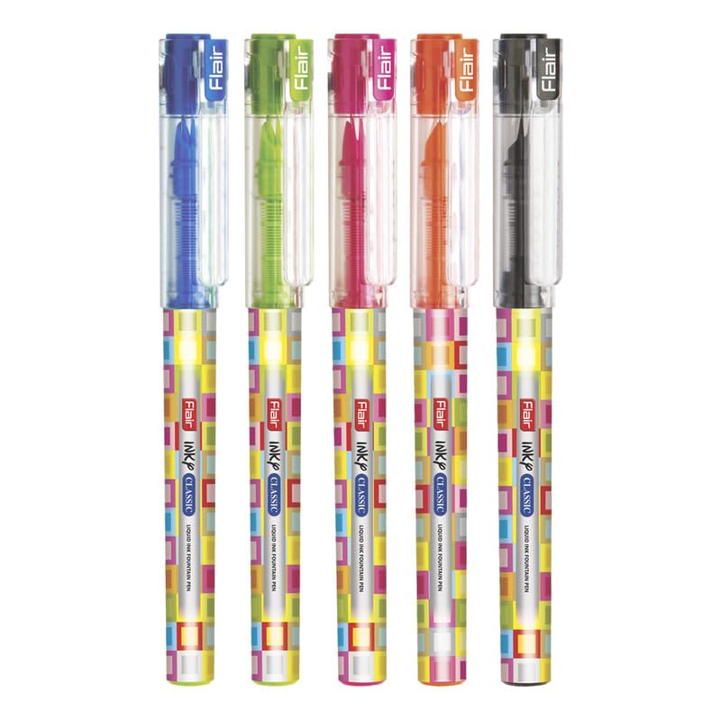 Flair Inky Series Classic Liquid Ink Fountain Pen Blister Pack - Blue Ink - Image 3