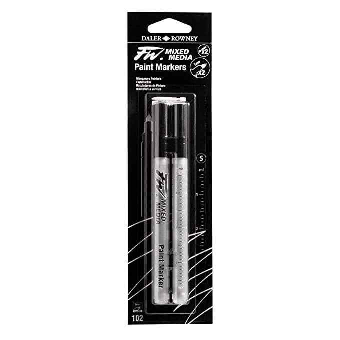 Daler-Rowney Fw 1-2Mm Mixed Media Paint Marker Set (2 X Small Barrels- Hard Point Nibs)