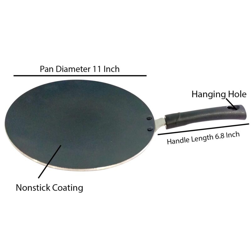 Non Stick Roti Pan Chapati Tava Aluminium Concave Tawa Crepe Pan Paratha Dosa Pancake Pan (285MM) - Image 5