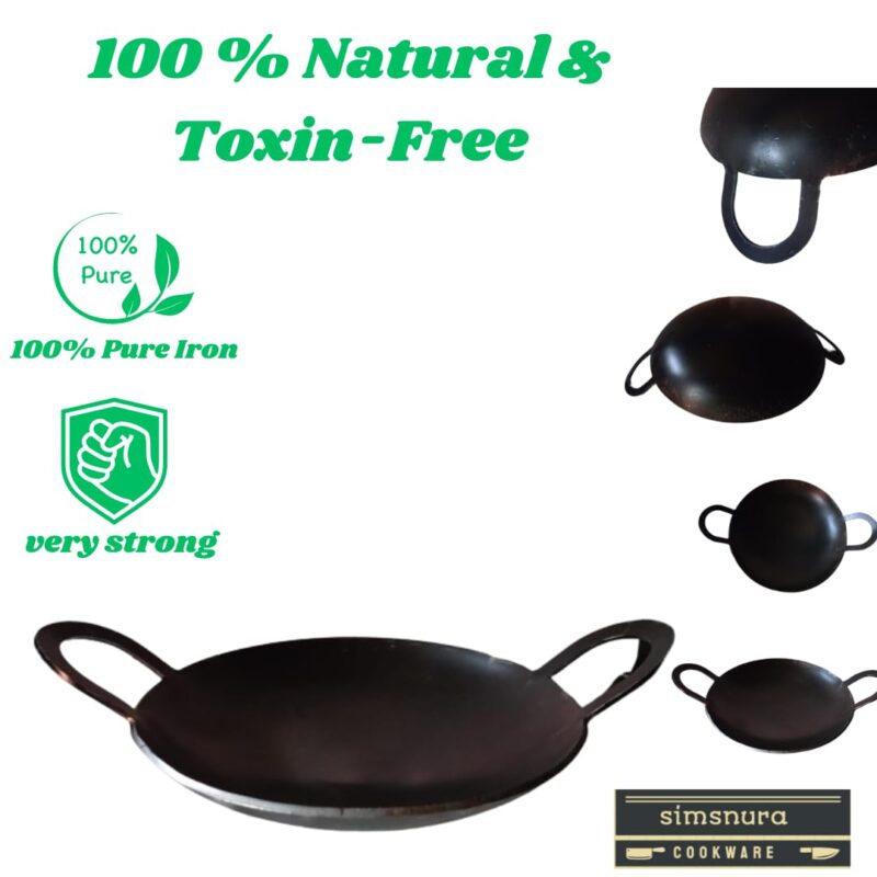 simsnura Iron AppaChatti|Appam pan|Appam Patra|Kallu| Appam Maker| Appam Patra| Appam Pot Maker| Granite Kadai Black| (9 inch Dia) - Image 7