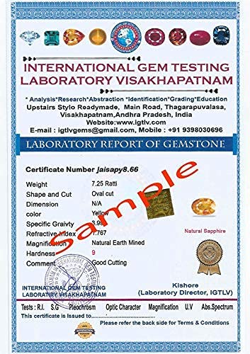 Bague Pukhraj Stone original Natural Certified yellow Sapphire Gemstone Genuine AAAA+ (4.25) - Image 3