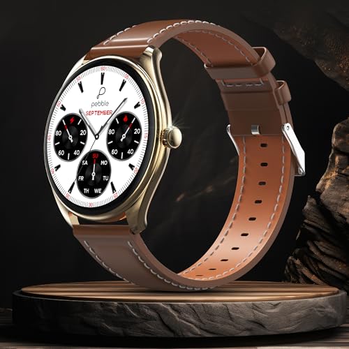 Pebble Royale Legend 1.43" AMOLED Display, Slimmest Design, Bluetooth Calling, Premium Built, Always On Display, Multi Sports Mode, Health Suite, Smart Calculator (Brown) - Image 2