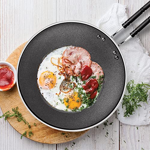 Milton Pro Cook Black Pearl Induction Non-Stick Flat Tawa, 32 cm, Grey - Image 5