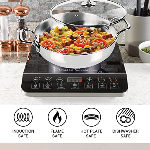 Milton Pro Cook Stainless Steel Sandwich Bottom Induction Kadhai with Glass Lid, 26 cm / 3.51 litres, Steel Plain | Dishwasher Safe | Flame Safe | Gas Stove Safe | Hot Plate Safe | SS Handle - Image 6