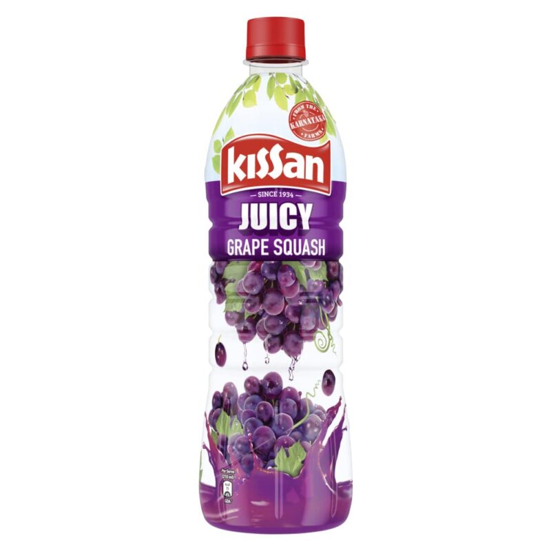 12x Kissan Juicy Grape Squash - Pack of 12 - 750 ml each