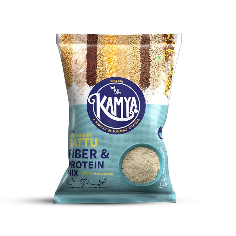 KK Kamya Lite Mixed Grain Sattu | Natural Powder with High Protein | No Added Sugar | Instant Sattu Drink (Pack of 2, 2Kg.)