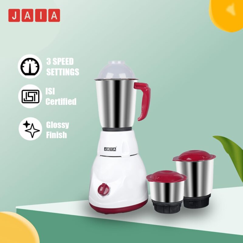 Jaia Fusion Mixer Grinder 500 Watt With 1000 Watt Dry Iron Non-Stick Plate 1 Year Warranty - Image 4