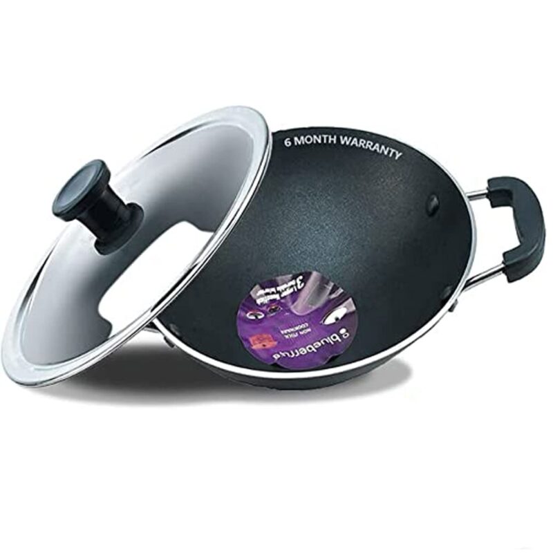 Blueberry's Appam Pan with Lid - High Grade Non Stick Coating Appam Maker/Appam Chatty/Appachatti with 6 Months Warranty