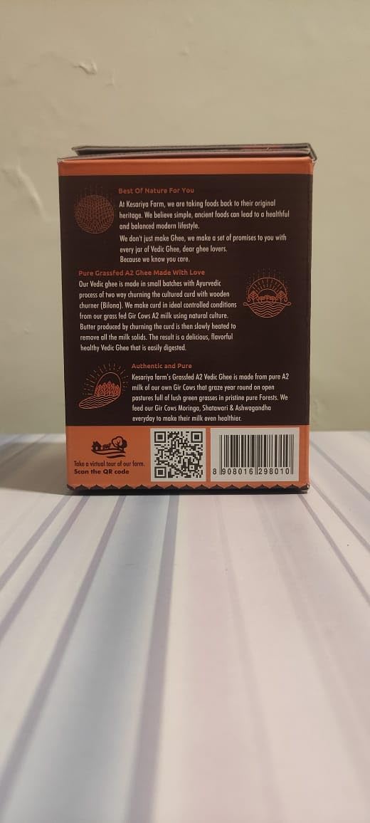 Vedic Ghee Premium A2 Gir Cow Cultured Desi Ghee from Kesariya Farm | Vedic Bilona Two Way Churned | Indian Gir Cow Ghee, Pure A2 Ghee, Natural & Healthy, Non-GMO | Lab Certified (1L) - Image 3