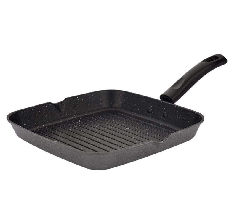 PANCA Non Stick Aluminium Grill Pan Multi Snack Pan Sandwich Maker Uttapam Pan Chilla Pan Toast Pan Grilled Sandwich Snackers Large Pan Kadai Multipurpose- Grey