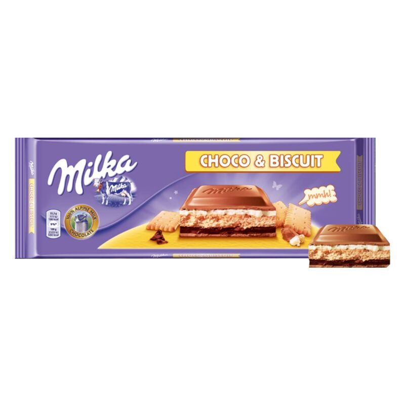 Milka Choco & Biscuit Chocolate Bar Pouch, 300 g