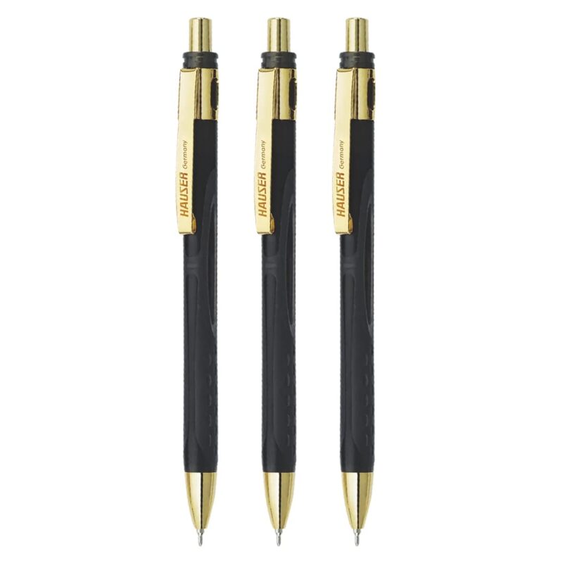 Hauser Ultra Gold Ball Pen Blister Pack - Blue Ink