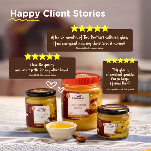TWO BROTHERS ORGANIC FARMS - A2 Ghee (500 Ml) | Cultured Cow Desi Ghee | Curd-Churned Bilona Ghee | Pure, Natural, And Healthy | Grass-Fed A2 Gir Cow Ghee - Image 3