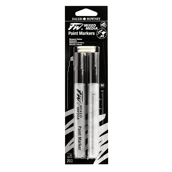 Daler-Rowney Fw 2-6Mm Mixed Media Paint Marker Set (2 X Medium Barrels- Chisel Nibs)