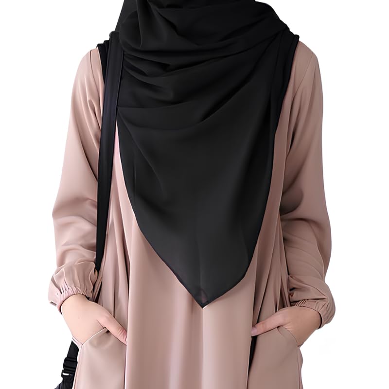 Muslim Closet Two Pieces Abaya Dress with Elasticated Sleeves made with Nida Matte Fabric - Knee length Burqa for Women and Girls - Image 3