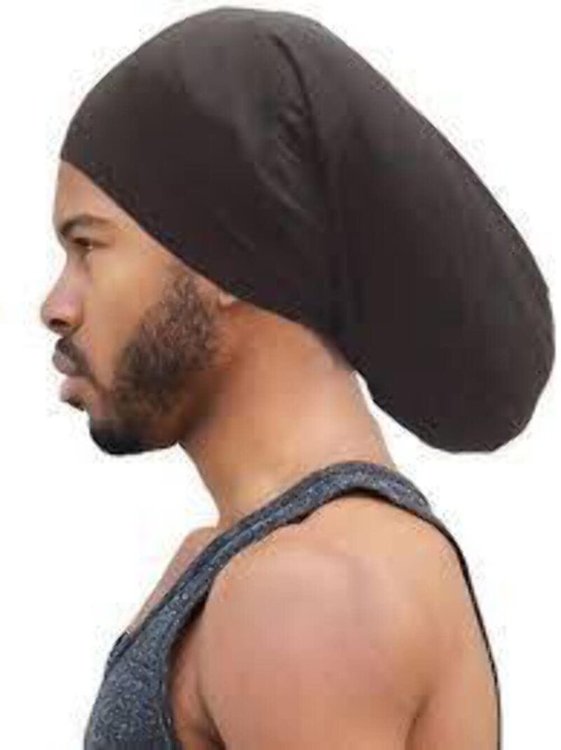 King.J Regular Size Unisex Spandex Cap For Dreadlocks, Black, 1 Count - Image 2