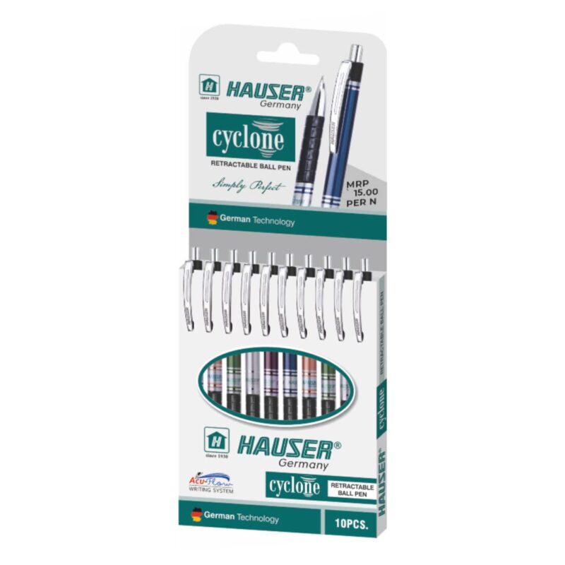 Hauser Cyclone Retractable 0.7mm Ball Pen - Blue Ink