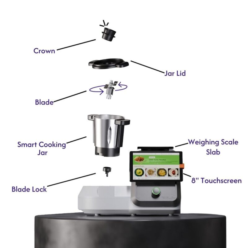 Upliance delishUp, AI Cooking Assistant with unlimited recipes from around the world | WiFi & built-in 8 inch Touch screen | Automated Chop, Saute, Stir, Knead, Steam And Cook - Image 2