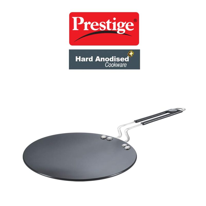 Prestige Hard Anodized Plus Roti/Chapati Tawa (Aluminium)|Wide Base with 26.5 cm|Perma Cool Handle|Gas & Induction Compatible|2 Years Warranty - Image 4