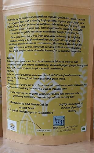 grains Bowl Hand Roasted multi grains health mix powder for Kids and Adults (NO COOKING NEEDED) Roasted Cereals & Pulses Powder, Chatua, Sathu maavu, Porridge Mix (Cardamom/Elaichi Flavour, 1 kg) - Image 10