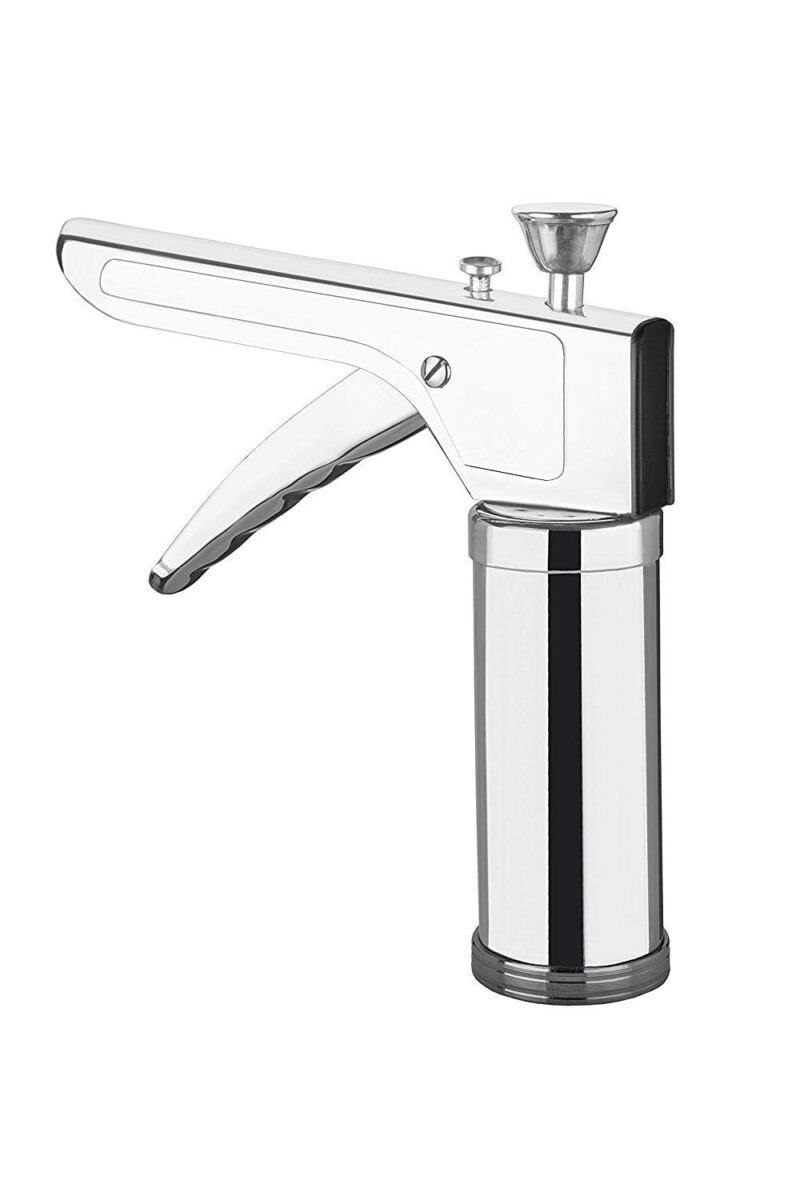 Wazdorf Stainless Steel Kitchen Press with 15 Different Types of Jalies, Murukku Maker/Bhujiya Maker/Noodles/Cookies/Namkeen/Chakali Maker/Sev Maker/Farsan Maker/Gathiya Maker - Image 4