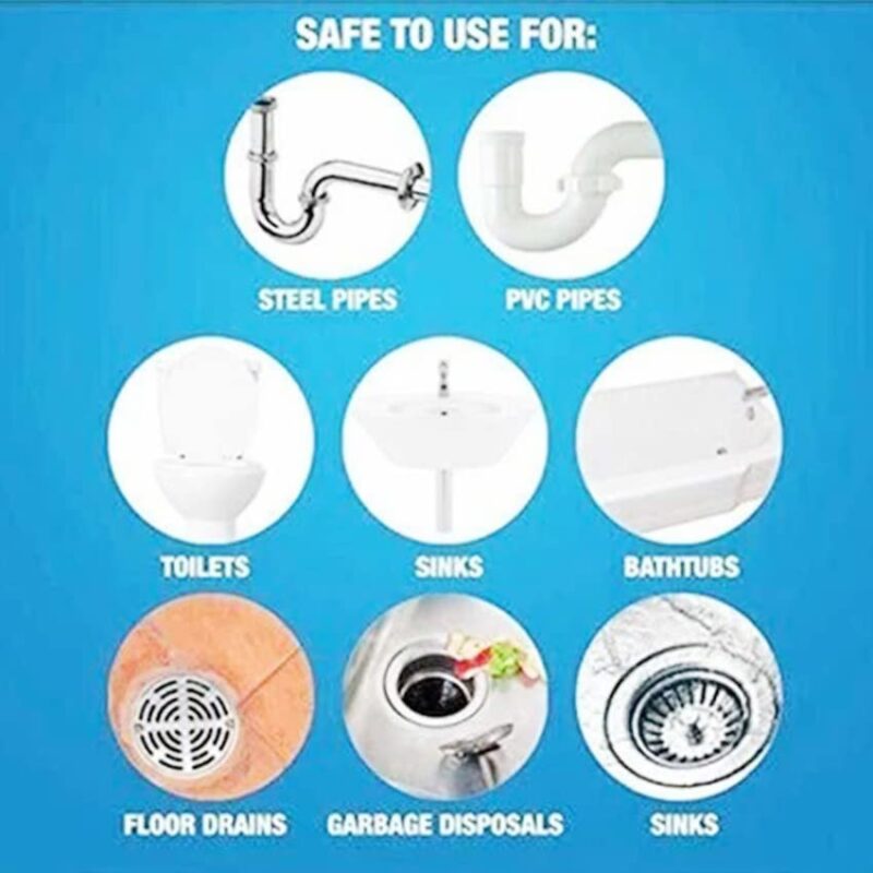 CASTER Drainex Drain Cleaner Powder Removes Blockages in Pipes, Sinks And Septic Tanks (50 Gram) - Pack Of 14 - Image 2