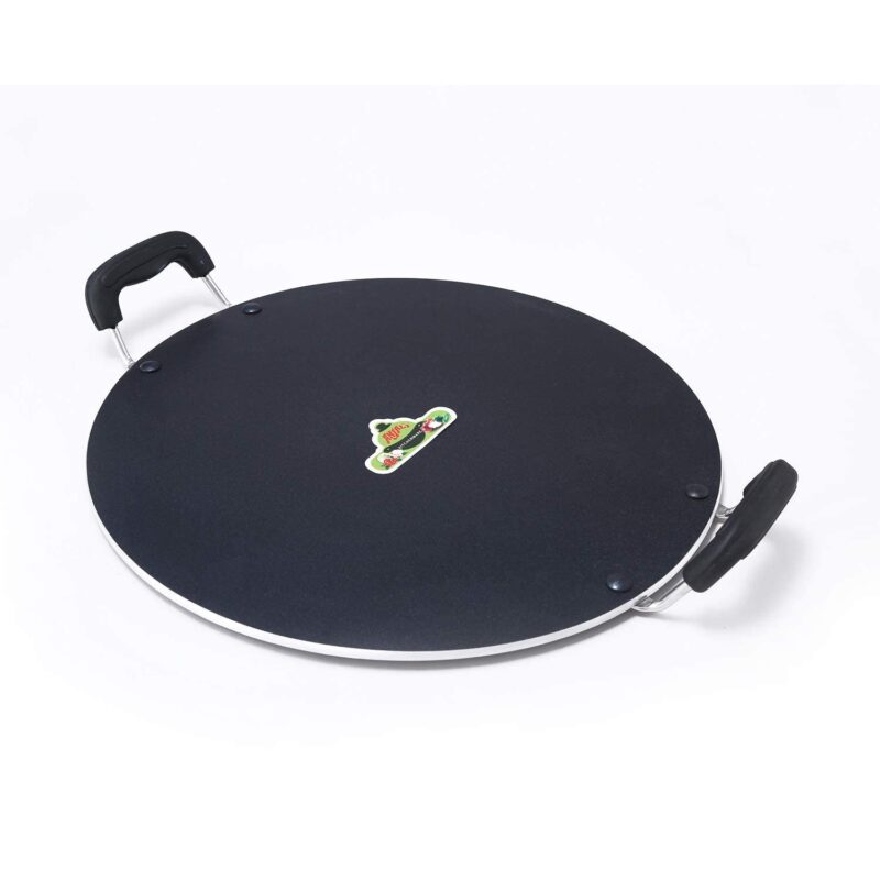 Anjali D PMTD12 Multi Tawa Deluxe Platinum Flat Tawa With Heat Resistant sturdy 2 Side Handle Triple Coating Non stick Tawa for Multie Purpose Food Item Making PMTD12