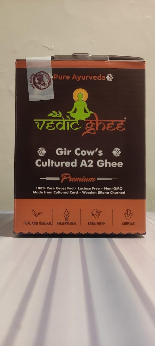 Vedic Ghee Premium A2 Gir Cow Cultured Desi Ghee from Kesariya Farm | Vedic Bilona Two Way Churned | Indian Gir Cow Ghee, Pure A2 Ghee, Natural & Healthy, Non-GMO | Lab Certified (1L) - Image 4