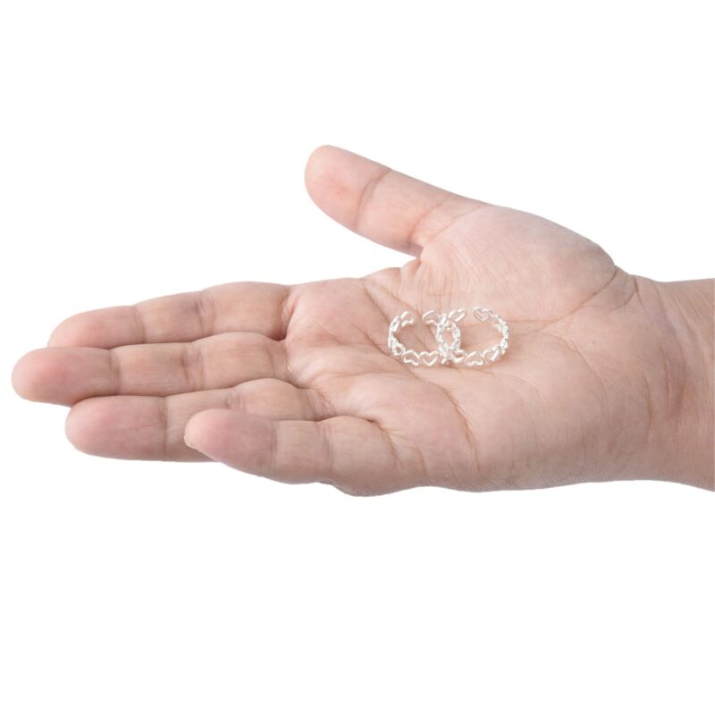 DHRUVS COLLECTION Exclusive BIS Hallmarked 925 Pure Sterling Oxidized Silver Heart Shape Toe Ring/Bichhiya For Girls & Women - Image 7