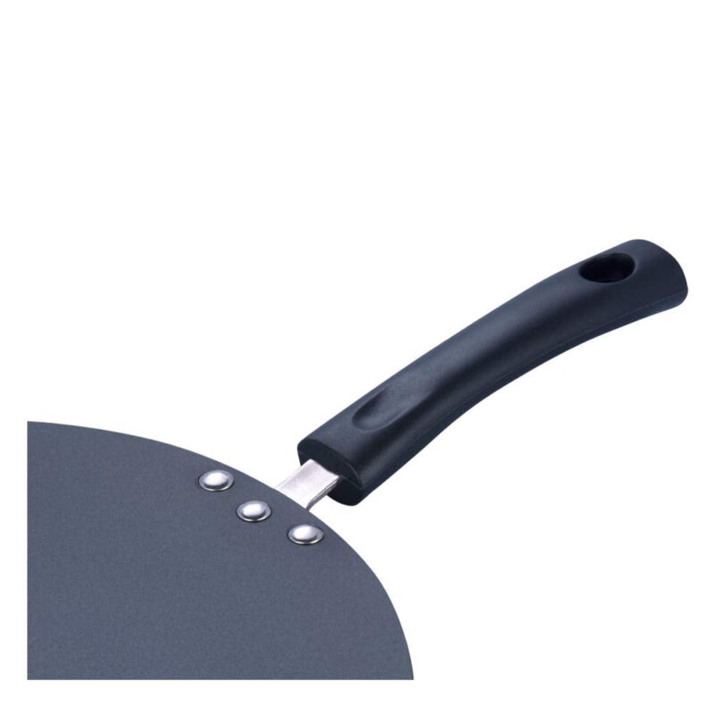 Vinod Aluminium Zest Non Stick Multi Tawa - 30 cm, 4mm /Triple Layer, Scratch Proof, Toxin Free, Riveted Bakelite Handle/Flat Roti Tawa/Gas Base - Black (2 Year Warranty) - Image 5