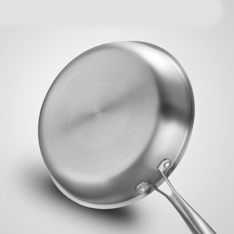JUGTE Stainless Steel Honeycomb Frying Pan Non-Stick Pan with Stainless Steel Handle Stay Cool Non Toxic Dishwasher and Oven Safe Suitable for All Hob Types (Steel Frying Pan 24 Cm) - Image 6